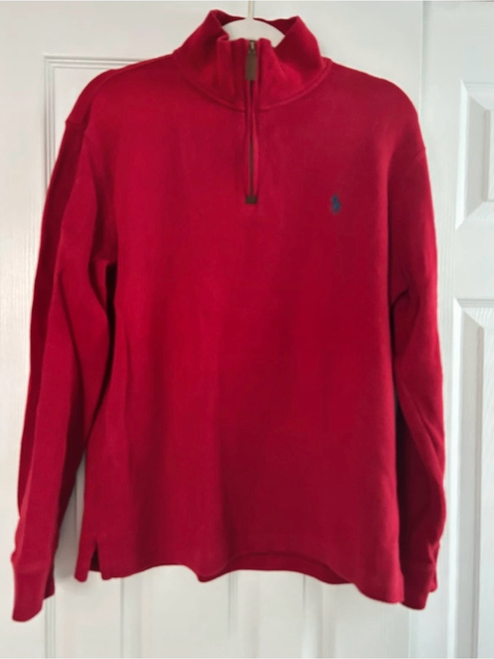 Polo by Ralph Lauren Red Quarter-Zip Mock Neck Sweater